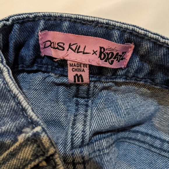 Dolls Kill x Bratz Doll Bejeweled Women's Jeans Medium Y2K Heart Pockets Denim - Picture 5 of 8